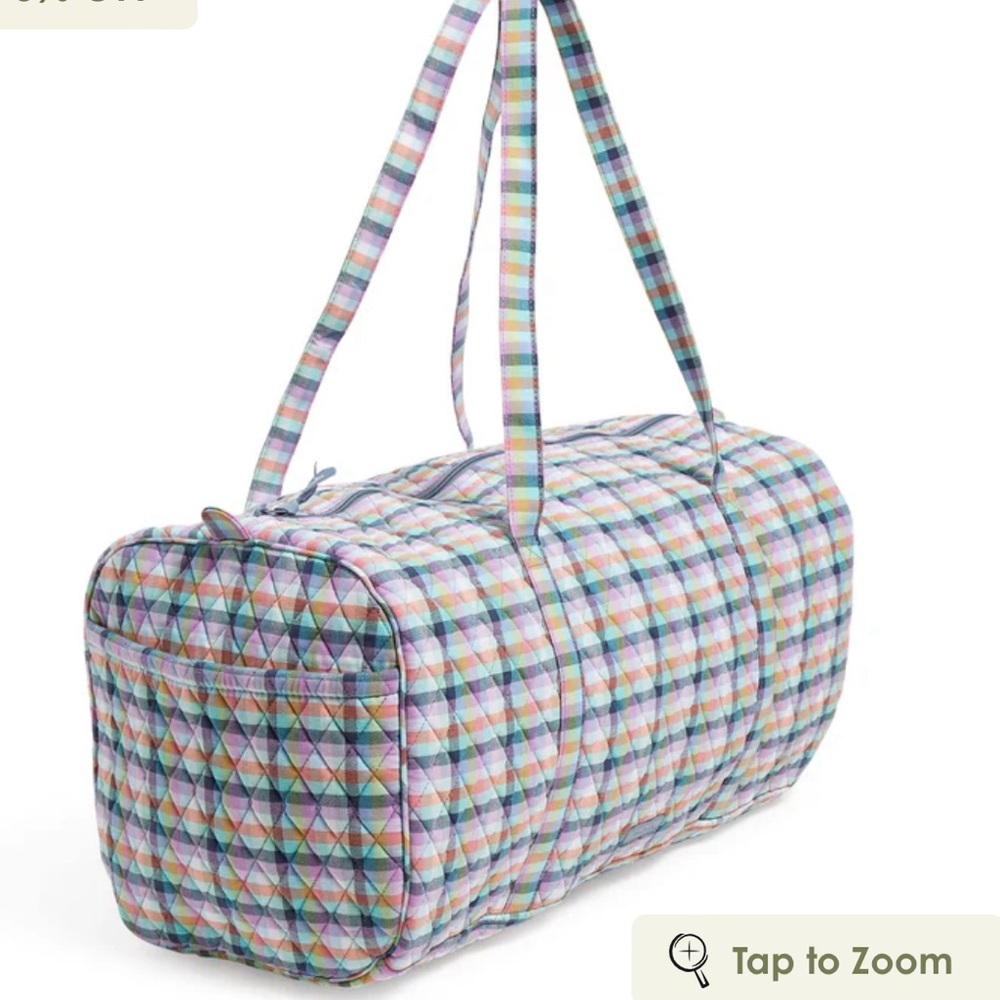 VB Large Travel Duffle Gingham Plaid NWT - Picture 2 of 6